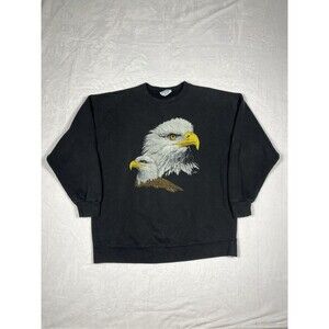 Vintage 90s Eagle Nature Crewneck Sweatshirt Gildan Heavyweight Cotton Tag Sz XL